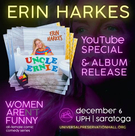 Erin Harkes performing at all-female comedy series in Saratoga